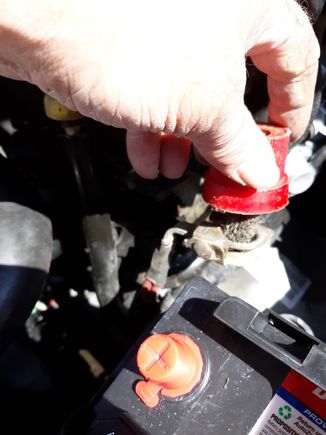 Clean the Positive clamp