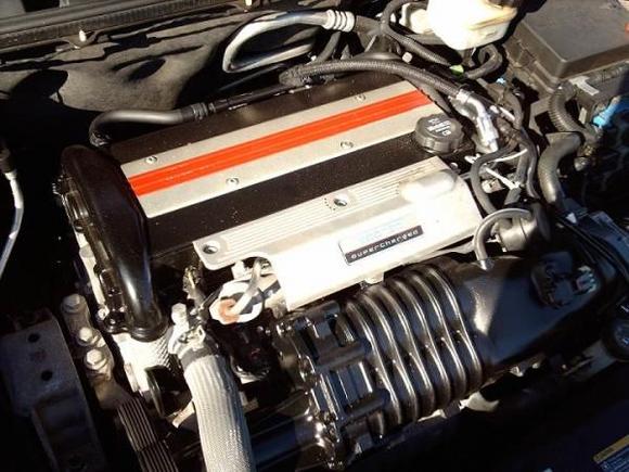 Redline Painted Valve Cover and Supercharger with Spectre Intake