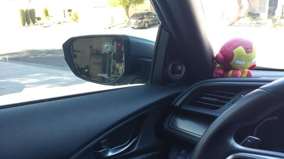 View of the driver's side, from the driver's seat