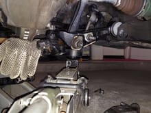 The shock and sway bar link are difficult to install at the same time.  I discovered if you install one then try to install the other it won't slide in lol.  I installed the shock, sway bar link, main bolt, then jacked it up to bolt the main ball joint to the knuckle.