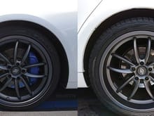 Calipers brush-on painted g2 blue. F-sport wheels (19x8 front, 19x9 rear).