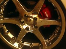 Front caliper painted with decal