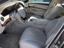S550 Palladium Silver w/AMG sport pkg, Crystal Grey Nappa w/burl walnut, Premium 1, ABC, Driving Asst, Surround View, $116K MSRP