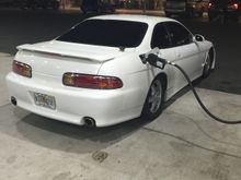 My first fill up. Nothing but that Premium good stuff. Even on stock wheels she was breaking necks in Tallahassee