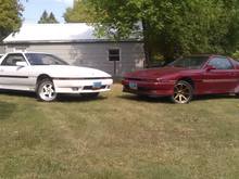 Both supras with their new shoes. Both need coilovers next.