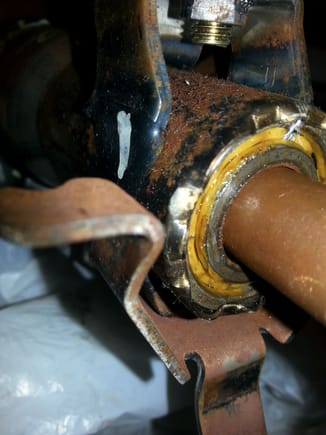 Lower steering column bearing... Not sure WHAT kind of equipment was used at factory to stake bearing, but author attributes this to the problem .The 80,000 mile donor column is also clunky.