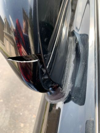 The metal base inside is cracked and has pushed out the plastic causing it to crack.