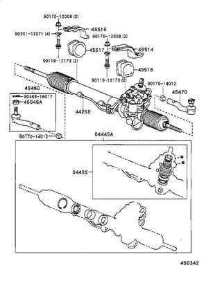 Steering Rack Bracket Bolts are 90119