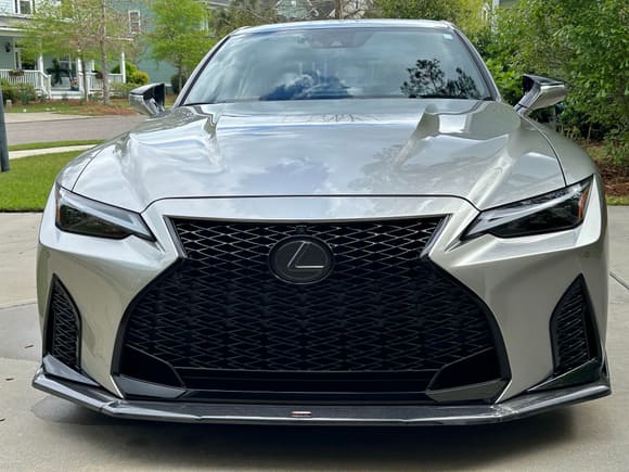 NIA Carbon Fiber Front Lip and Lexus Front Emblem