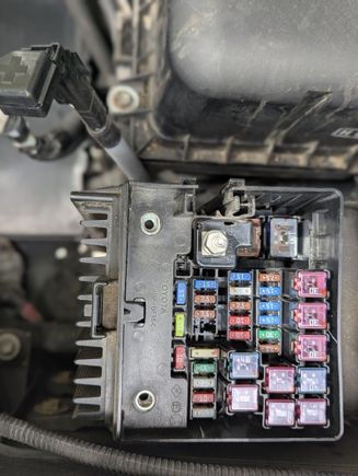 Main fuse box with positive post pulled out.