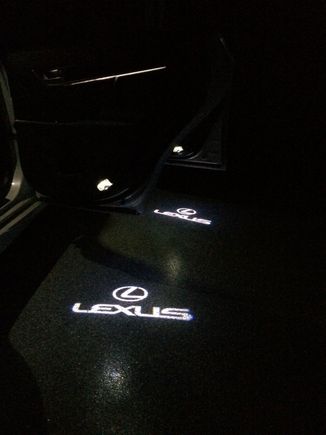In this picture you can see the logo closest to you is straight and the one further back in the picture is slanted. I ended up adjusting it to sit like the back door logo.
