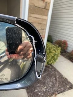 Damaged mirror