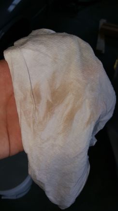 I applied some revuvenator to the steering wheel and then wiped it off with this paper towel, WOW didn't look that dirty.