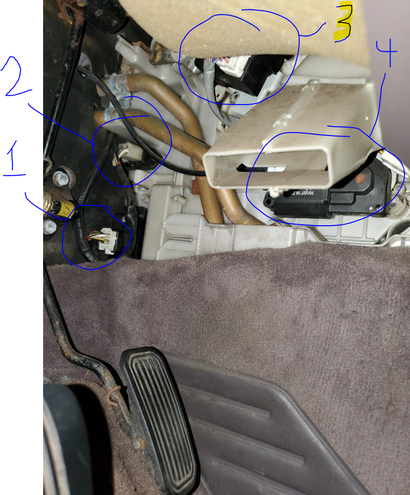 1994 Lexus ES300 (AC Blower Motor Resistor) Which part of these 4 is