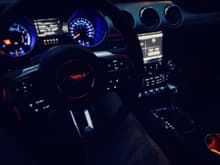 Interior at night. Both dashboard and ambient color are selectable
