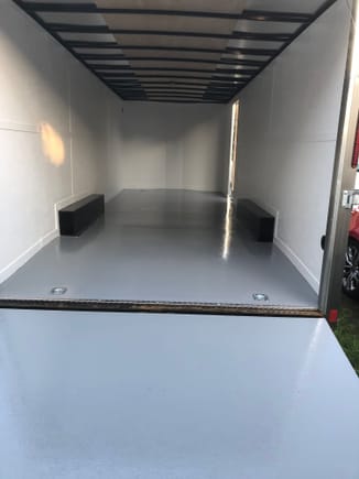 Trailer with 3 coats on the walls,