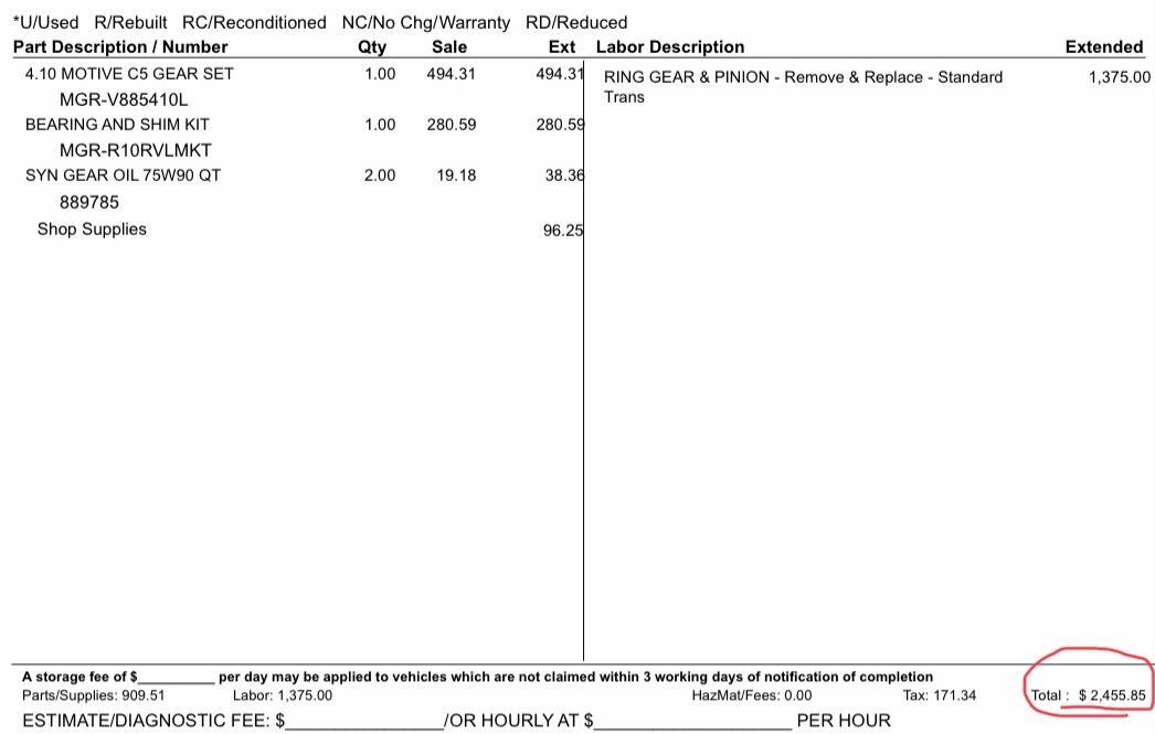 Cost for Gear Swap CorvetteForum Chevrolet Corvette Forum Discussion