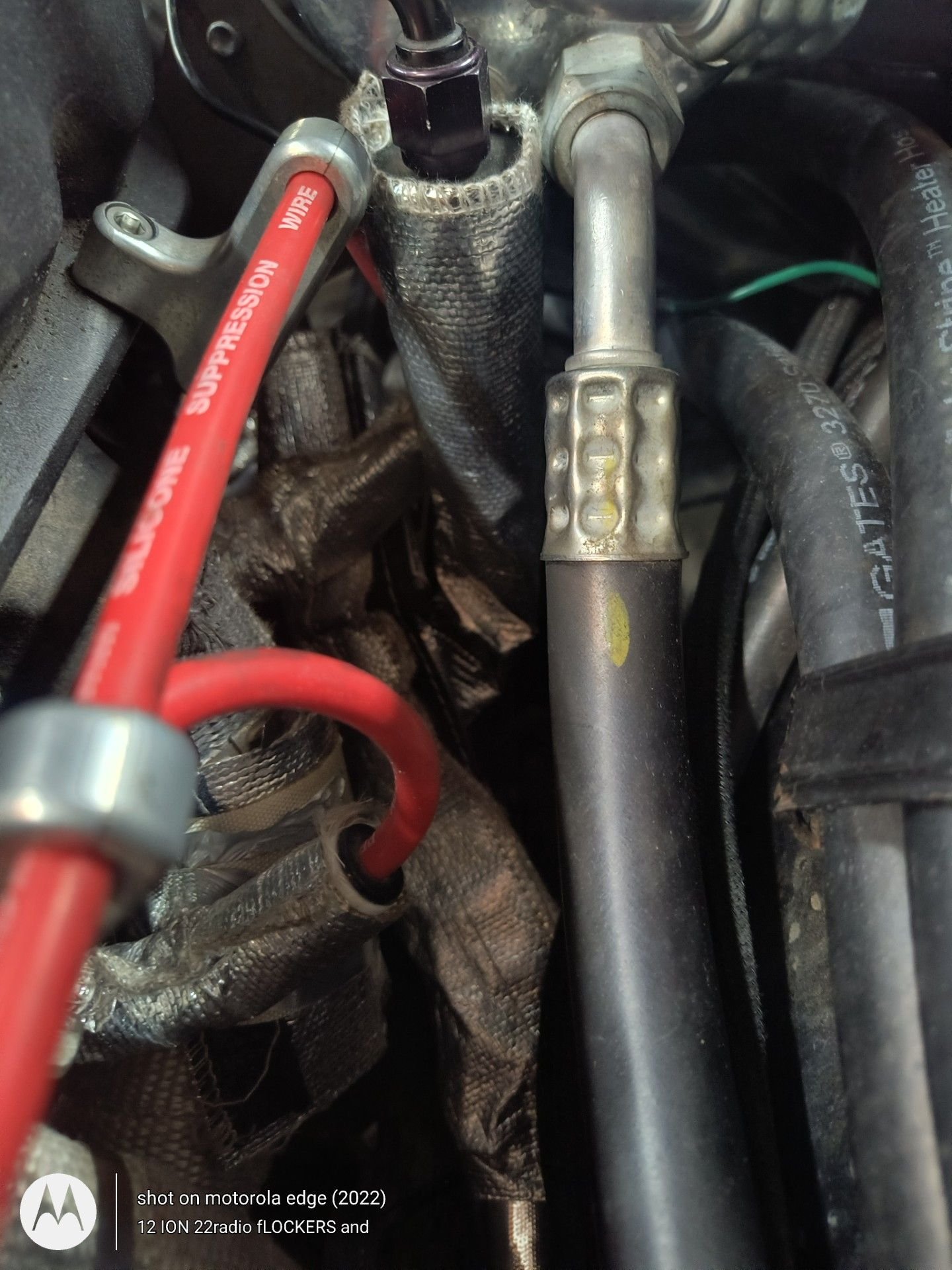 Heat shield sleeves on fuel lines 