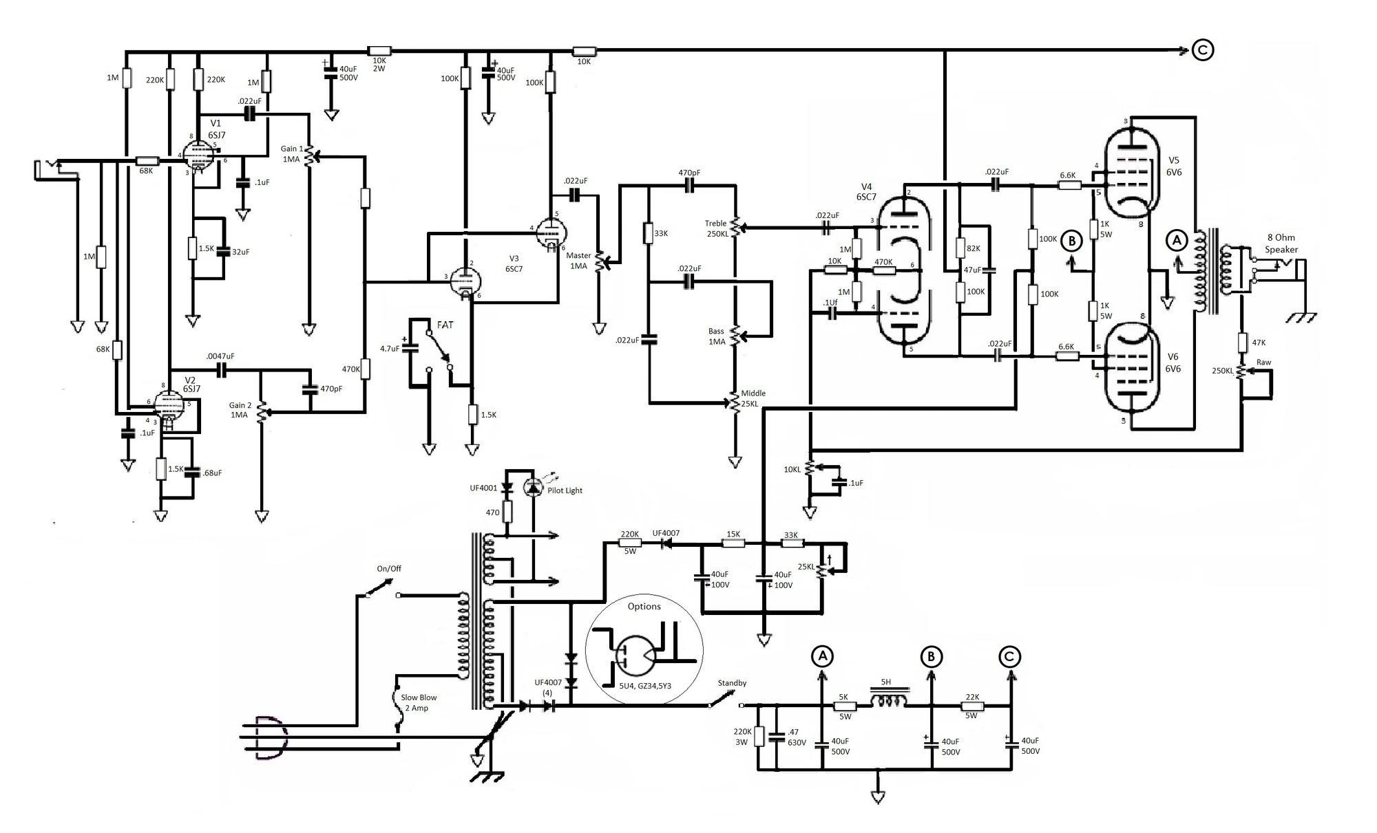 その他 High Time Amplifier p706p5g 6SJ7, 6SC7, 6V6 Plexi'ish Hammond conversion! | The Gear Page