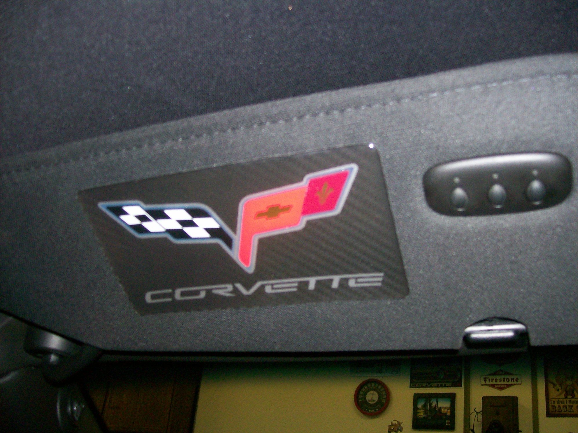 Looking for ideas to cover/replace sun visor stock sticker CorvetteForum Chevrolet Corvette