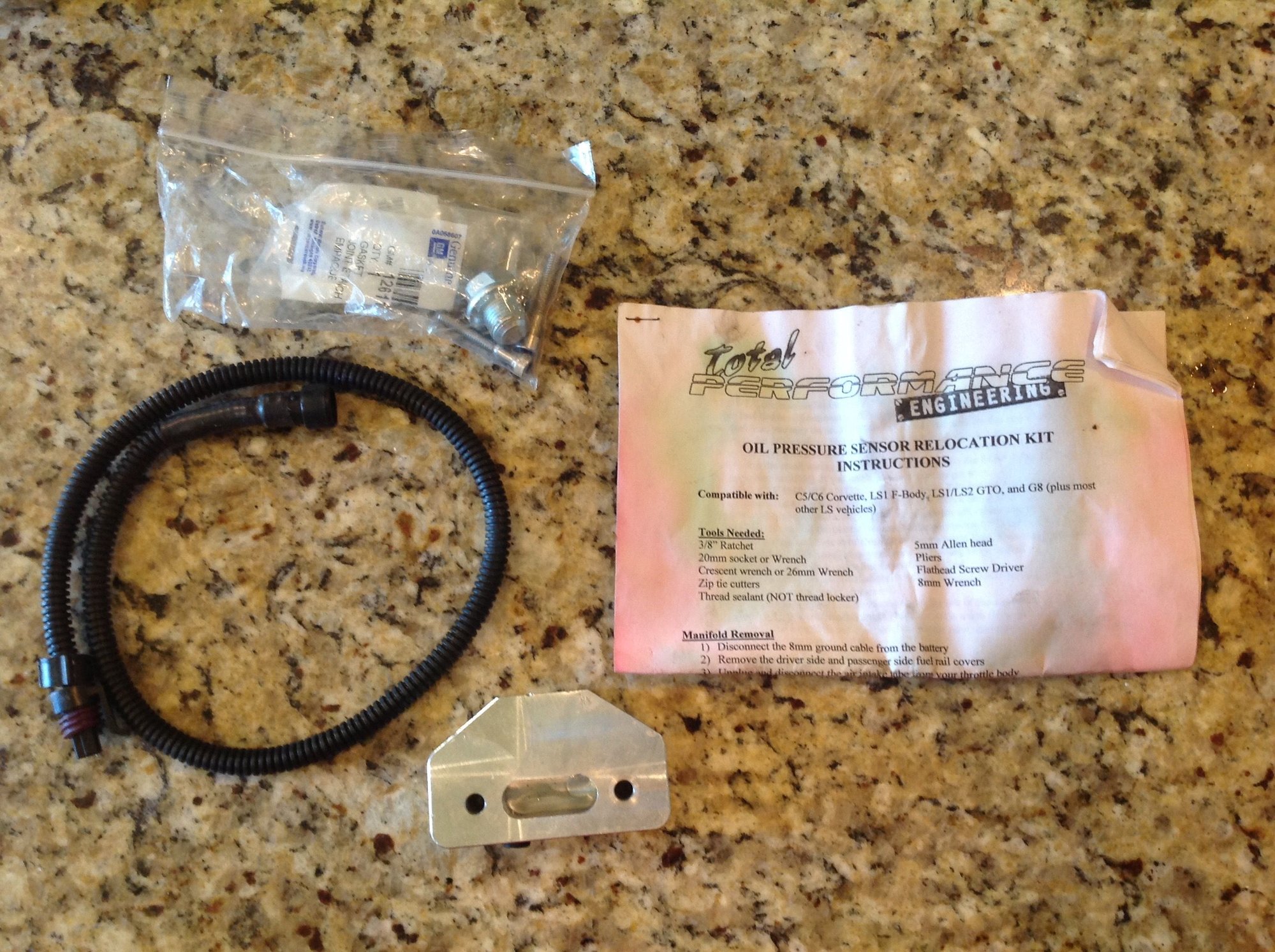 FS (For Sale) Oil Pressure Sensor Relocation Kit CorvetteForum