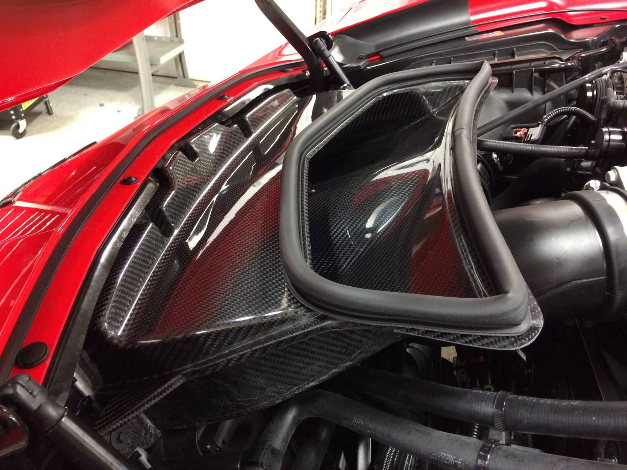 Katech Carbon Fiber C7 Z06 Radiator Exit Duct And Coil Covers
