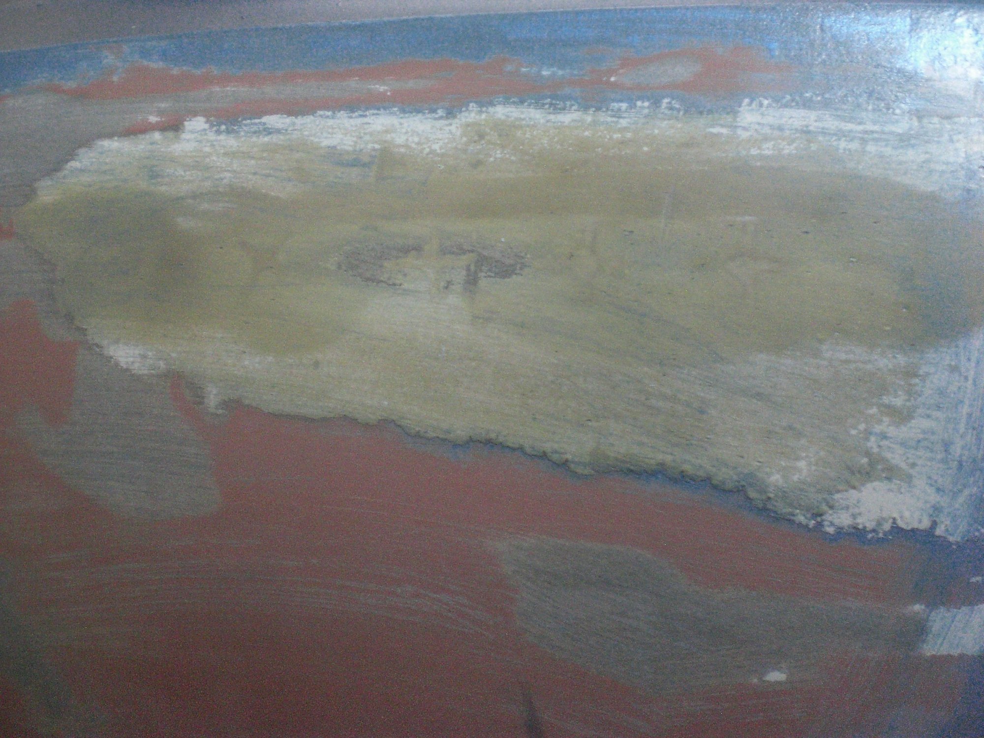 Old seam repair with what I think is bondo