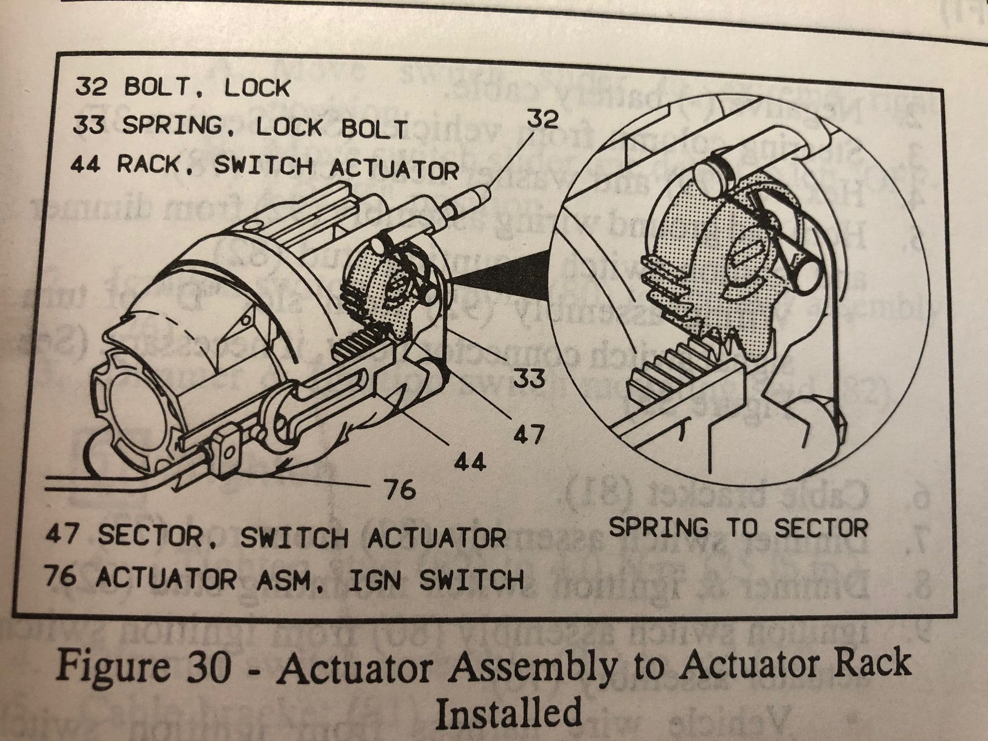 Ignition Actuator Rod broken on 1991 C4 CorvetteForum Chevrolet