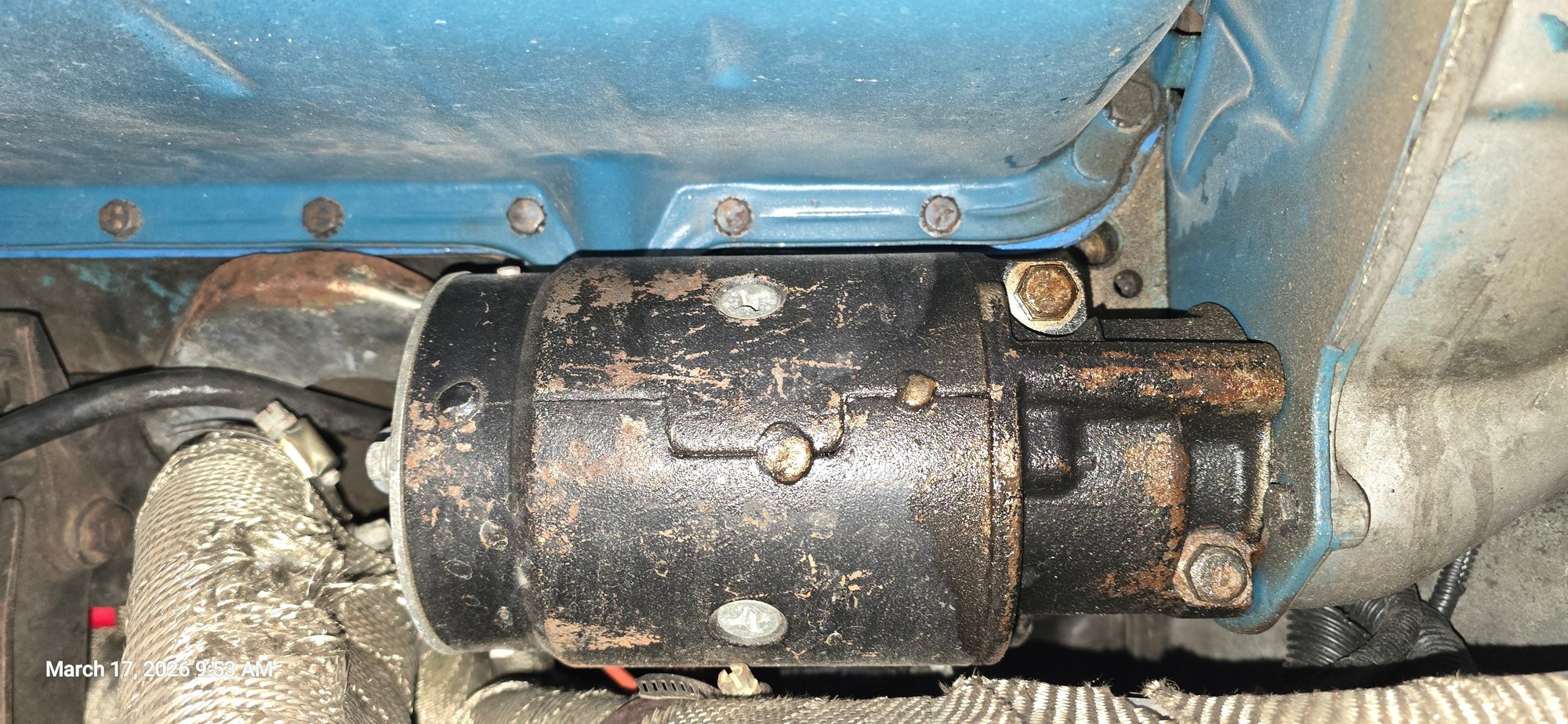 Old Original starter pic from the bottom.  Amount of space taken up by old starter