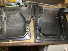 My fiberglass seat belt retractor covers. IIRC the carpet had a large hole here, and these covered the hole and the retractors.