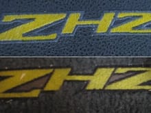 ZHZ logos- center console (top) and floormat (bottom).