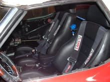 interior shot, corbeau GTS II seats and NO2 bass tube (8&quot; subwoofer looks like Juice)