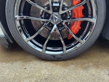 Set of 4 in black ice of black chrome. These wheels do not the mexico made GM C7 issue that bend.
They are the lightweight Speedline wheels from a  C6 ZR1.  fit C7 Z06 or grand sport
These wheels were made in a set of 50.