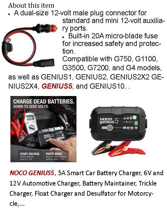 NOCO GENIUS10, 10A Smart Car Battery Charger, 6V and 12V Automotive  Charger, Battery Maintainer, Trickle Charger, Float Charger and Desulfator  for