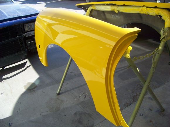 first of 7 coats of paint, Yes I said 7, yellow is actually a very transparent color and if you want it to look just right, you need to paint it right.