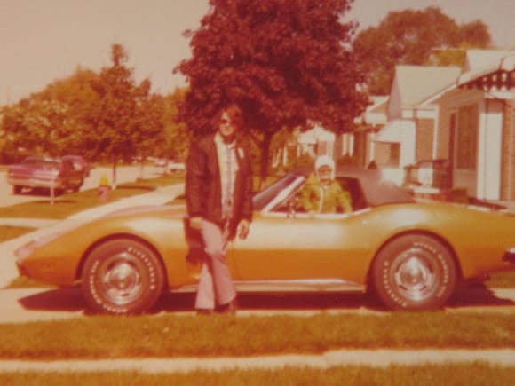 This is my dad and I in 1975 when he bought it.  He passed away in 1977 working on the car.  It took 35 years to track the car down and to buy it back!!!