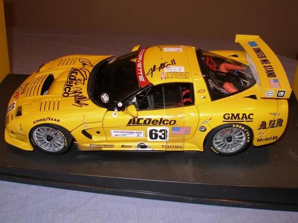 2002 C5-R Le Mans GTS winner autographed by Oliver Gavin,Ron Fellows,and Johnny O'Connell