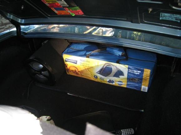 Comparing how the bigger tent fits in the trunk