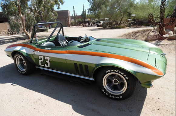 https://phoenix.craigslist.org/nph/cto/d/carefree-1965-corvette-vintage-solo-2/6784590022.html
1965 Chevrolet Corvette Convertible - Vintage Solo 2 Race Car - This 1965 Chevrolet Corvette Convertible is straight out of the pages of SCCA Racing History. Owned by Jack McDonald, an early inspiration to the now famous NASCAR champion Jeff Gordon. Jack McDonald, his famous 1965 Chevrolet Corvette Convertible he named Peas and Carrots brought him the American Championship in 1977. Jack McDonald bec


