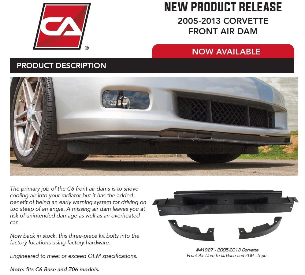 New C6 Front Air Dam In Stock!! CorvetteForum Chevrolet Corvette