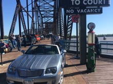 Route 66 on the old Chain of rocks Bridge   Just north of St. Louis on the Mississippi river
