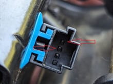 I get continuity on the pins with red arrows with the latch in both positions.  