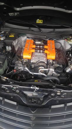 Installed in engine bay and ready for a road test.  CAI pipes are off as I TEST TEST everything before adding the piping, saves time and helps prevent rework