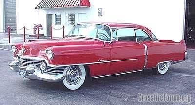 1954 Cadillac 2 Door Hardtop Red Frt Qtr
