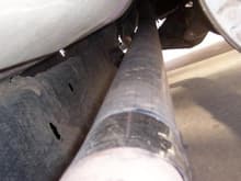 A picture of my exhaust from the topside of the pipe,  facing the rear of the truck.