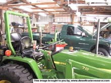 24539truck and small jd in my shop