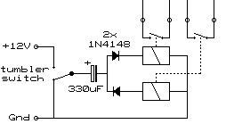 A simple scheme to get two different pulses out of a state change switch. Usable for an engine brake controller