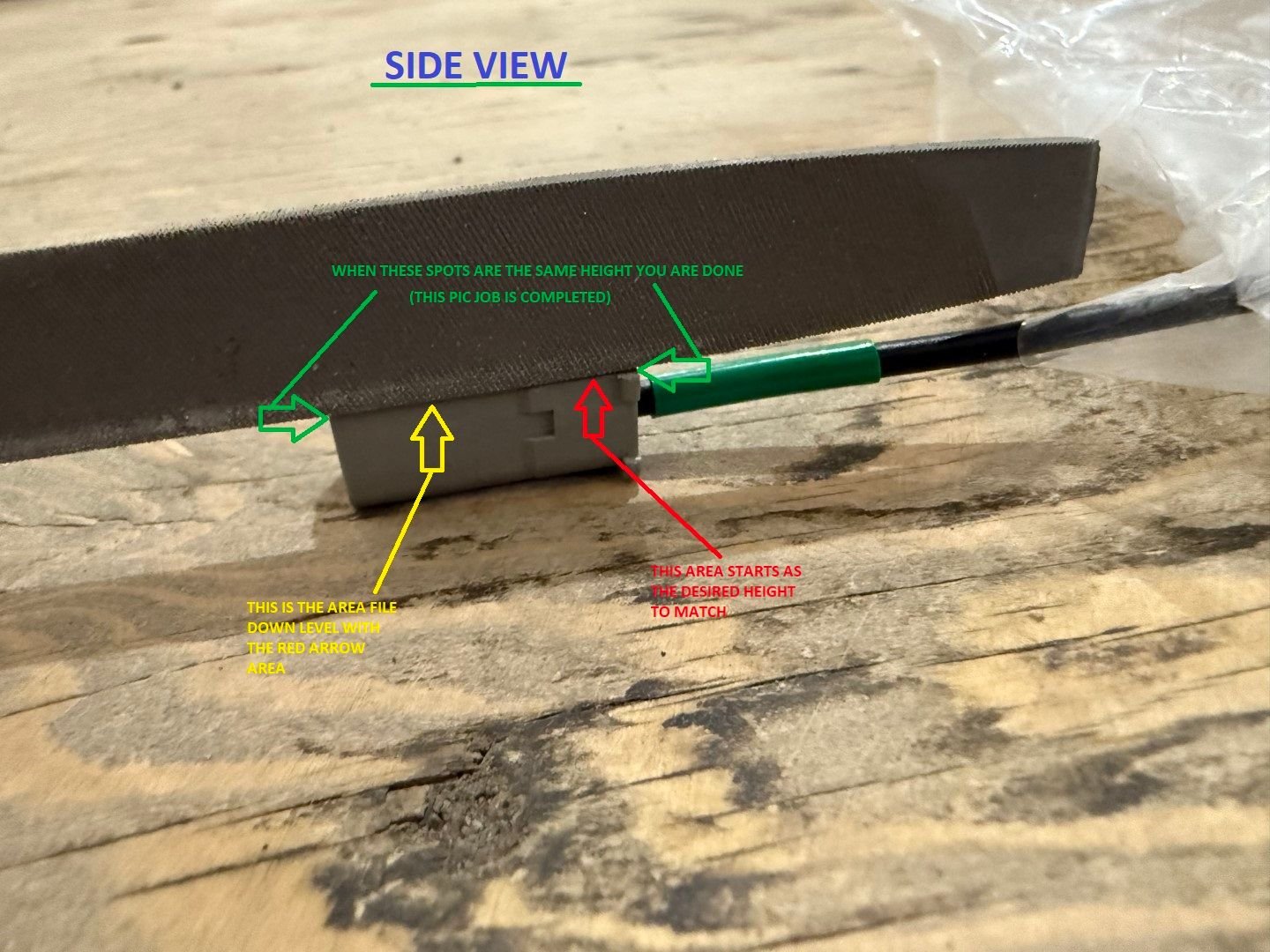 I tagged it with green tape after so I knew it was done and can now be used in grey or green connectors