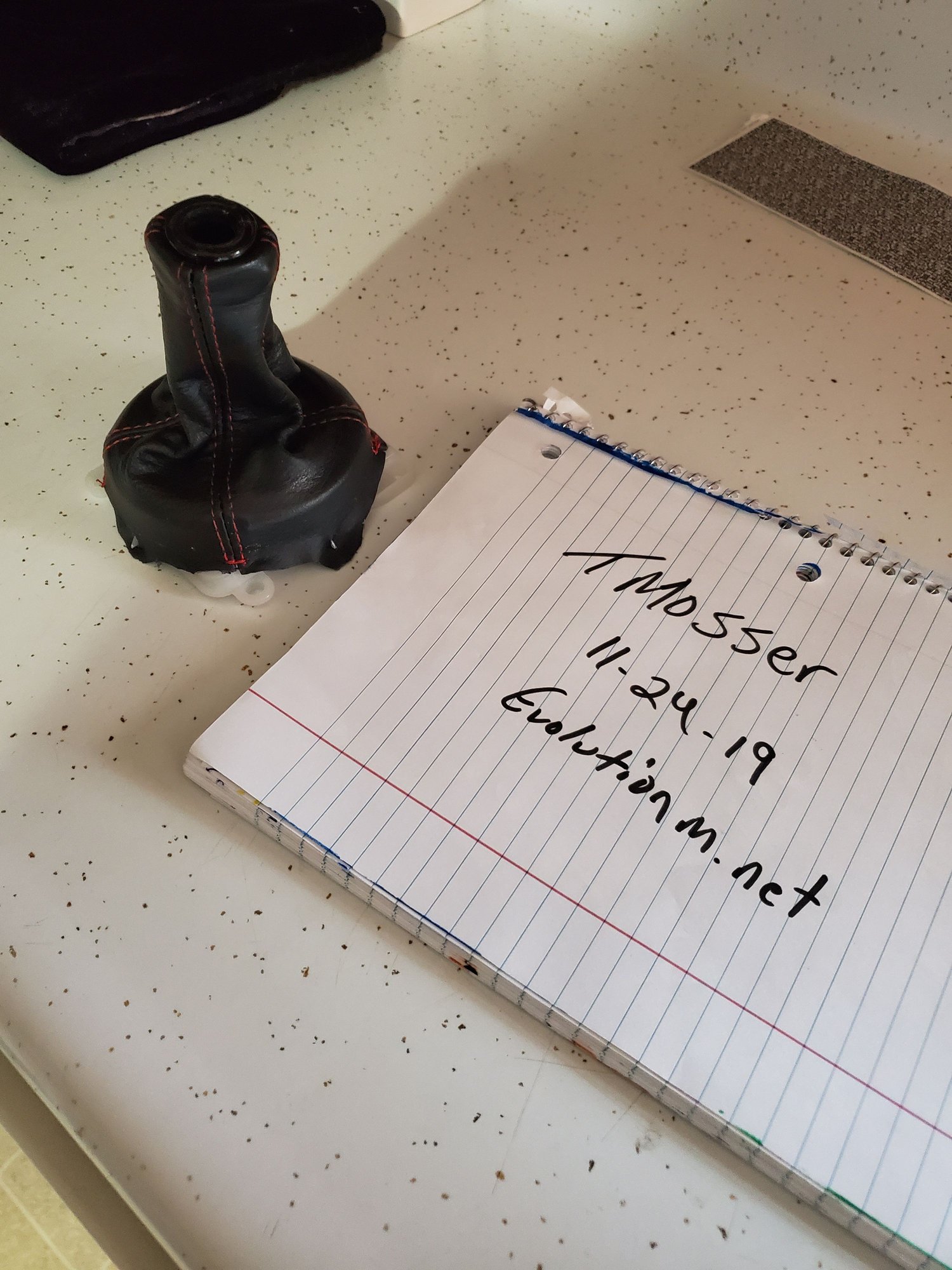 Interior/Upholstery - Red stitched shift boot - Used - 2003 to 2006 Mitsubishi Lancer Evolution - St James, MN 56081, United States