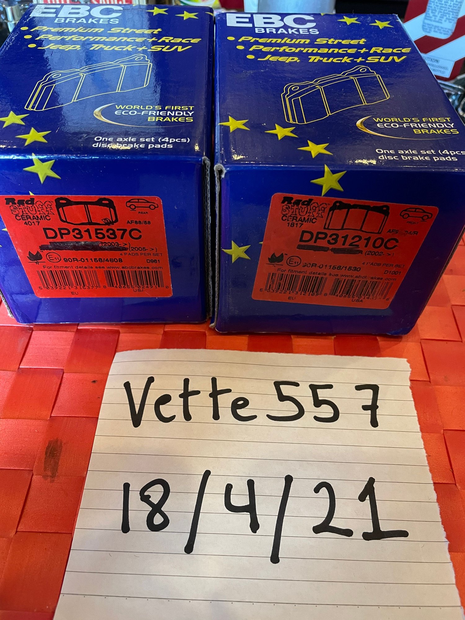 Brakes - FS : EBC RED STUFF Ceramic brake pads Fr & Rr - New - 1997 to 2007 Mitsubishi Lancer Evolution - Springfield Gardens, NY 11413, United States